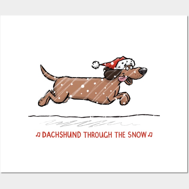 Dachshund Through the Snow Wall Art by CarlBatterbee